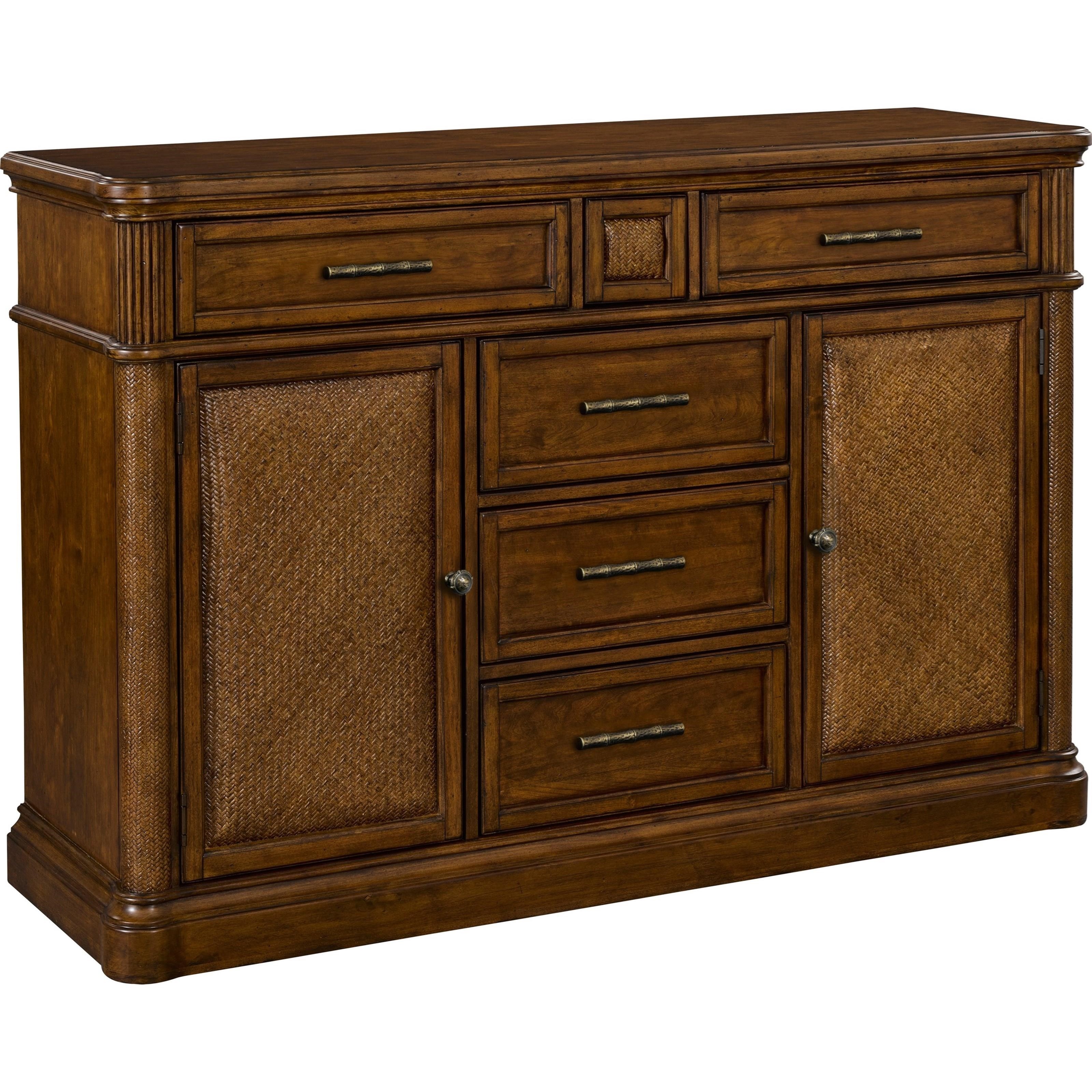 Broyhill Furniture Amalie Bay 5 Drawer Sideboard with Padded Raffia